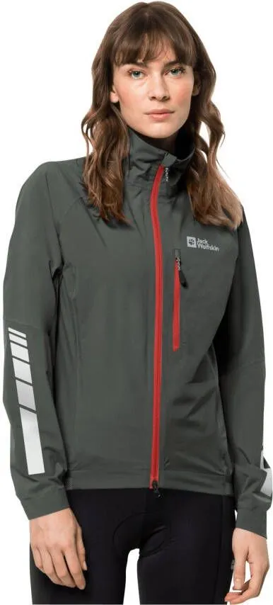 JACK WOLFSKIN MOROBBIA 2.5L JACKET WOMEN FIETSREGENJACK DAMES XXL GRIJS SLATE GREEN