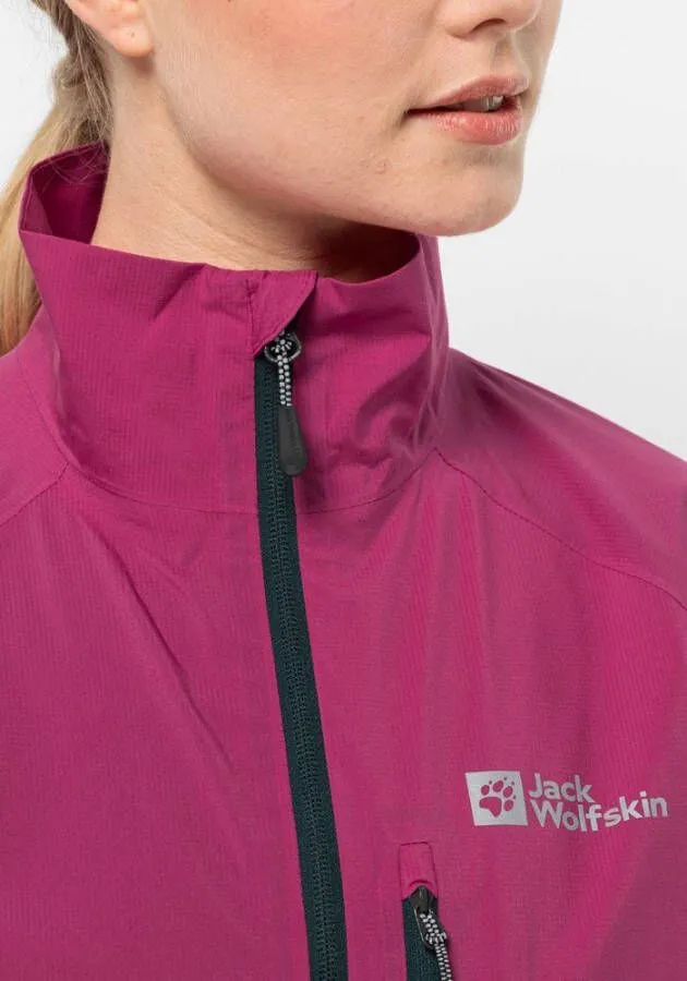 JACK WOLFSKIN MOROBBIA 2.5L JACKET WOMEN FIETSREGENJACK DAMES XXL NEW MAGENTA NEW MAGENTA