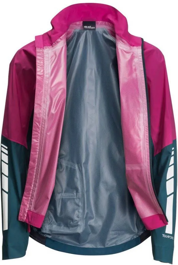 JACK WOLFSKIN MOROBBIA 2.5L JACKET WOMEN FIETSREGENJACK DAMES XXL NEW MAGENTA NEW MAGENTA